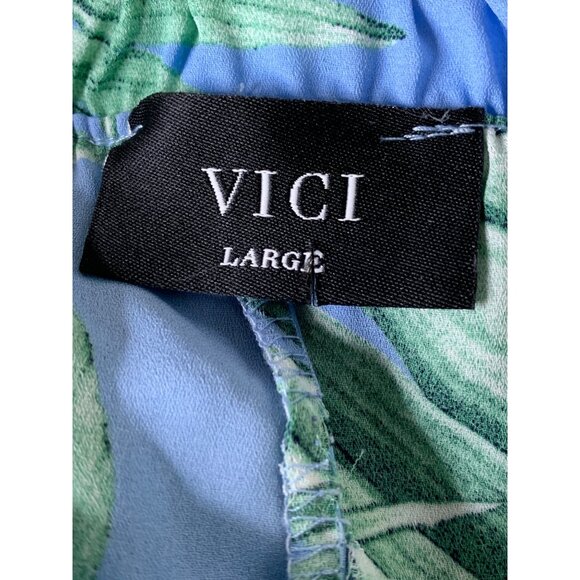 Tropical Hi-Low Maxi Swim Beach Dress Strapless Cover Vici L RW10333 EUC - Picture 5 of 8